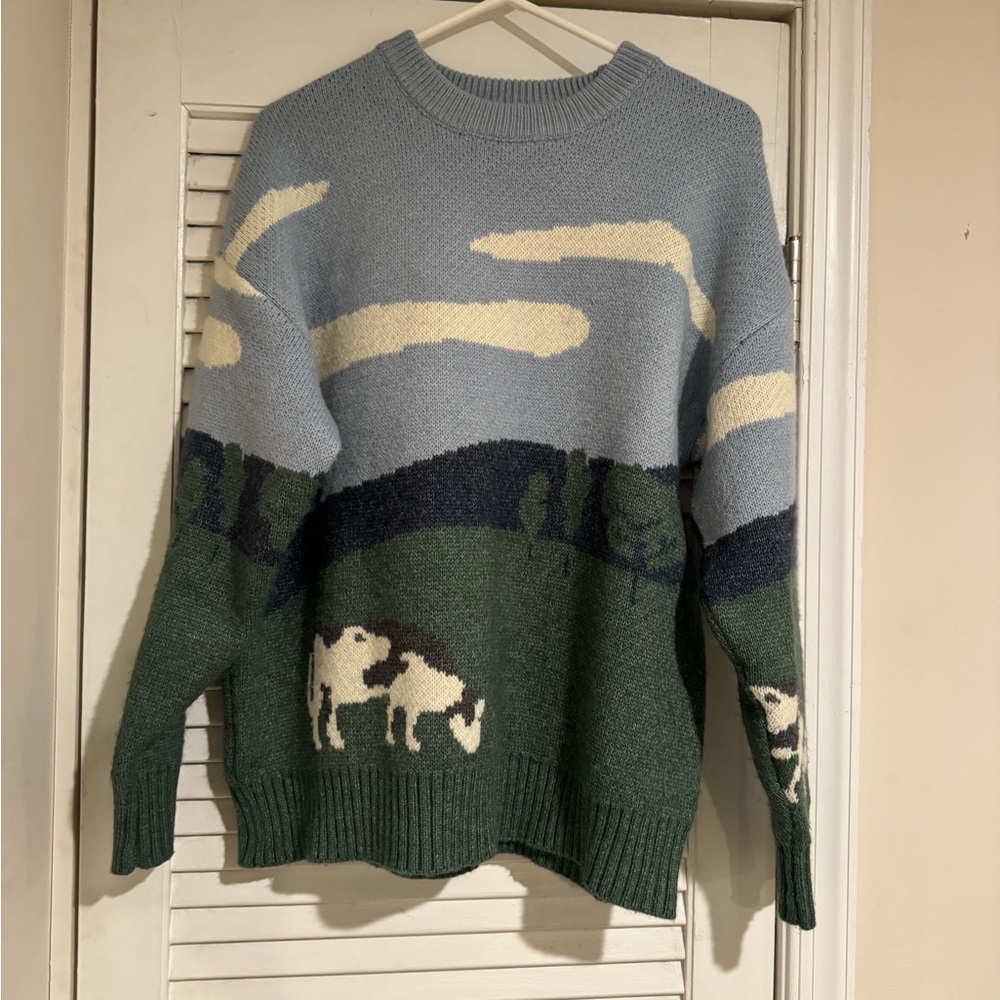 Alfric Eden out door farm scene sweater